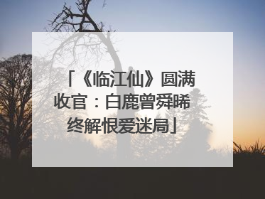《临江仙》圆满收官：白鹿曾舜晞终解恨爱迷局