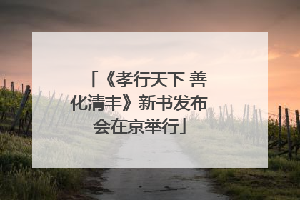 《孝行天下 善化清丰》新书发布会在京举行