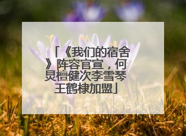 《我们的宿舍》阵容官宣，何炅檀健次李雪琴王鹤棣加盟