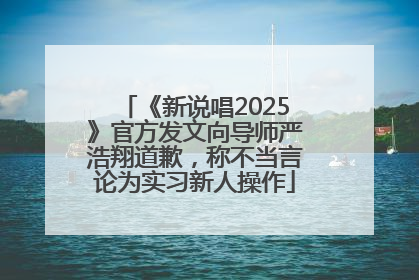 《新说唱2025》官方发文向导师严浩翔道歉，称不当言论为实习新人操作