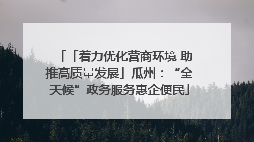 「着力优化营商环境 助推高质量发展」瓜州：“全天候”政务服务惠企便民