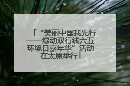 “美丽中国我先行——绿动双行线六五环境日嘉年华”活动在太原举行