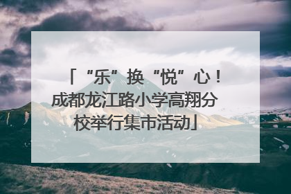 “乐”换“悦”心！成都龙江路小学高翔分校举行集市活动