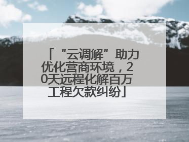 “云调解”助力优化营商环境，20天远程化解百万工程欠款纠纷