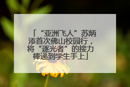 “亚洲飞人”苏炳添首次佛山校园行，将“逐光者”的接力棒递到学生手上