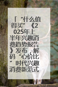 “什么值得买”《2025年上半年兴趣消费趋势报告》发布，解码“心价比”时代兴趣消费新范式