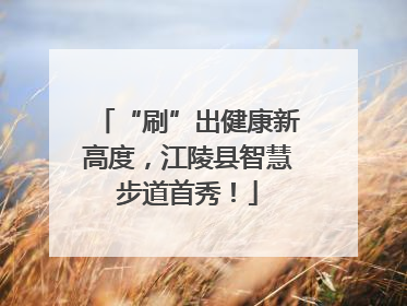 “刷”出健康新高度，江陵县智慧步道首秀！