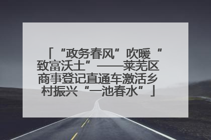 “政务春风”吹暖“致富沃土”——莱芜区商事登记直通车激活乡村振兴“一池春水”