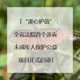 “溪心护苗”：全省法院首个涉诉未成年人保护公益项目正式启动
