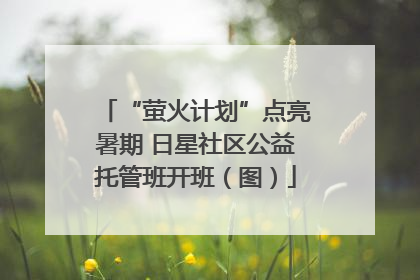 “萤火计划”点亮暑期 日星社区公益托管班开班（图）