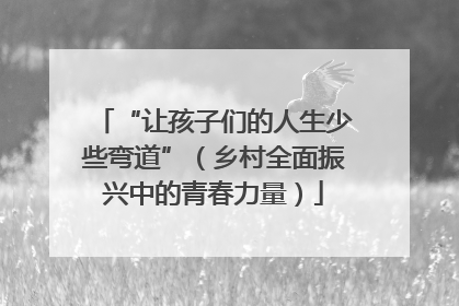 “让孩子们的人生少些弯道”（乡村全面振兴中的青春力量）