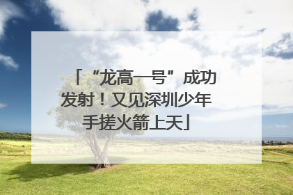 “龙高一号”成功发射！又见深圳少年手搓火箭上天
