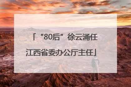 “80后”徐云涌任江西省委办公厅主任