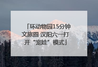 环动物园15分钟文旅圈 汉阳六一打开“宠娃”模式