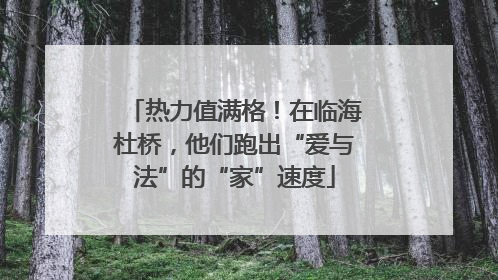 热力值满格！在临海杜桥，他们跑出“爱与法”的“家”速度