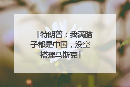特朗普：我满脑子都是中国，没空搭理马斯克