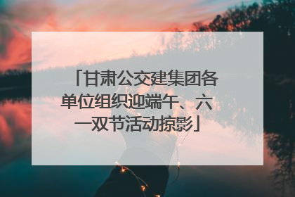 甘肃公交建集团各单位组织迎端午、六一双节活动掠影