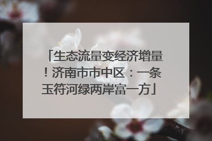生态流量变经济增量！济南市市中区：一条玉符河绿两岸富一方