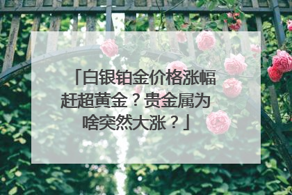 白银铂金价格涨幅赶超黄金？贵金属为啥突然大涨？