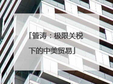 管涛：极限关税下的中美贸易