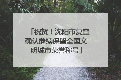 祝贺！沈阳市复查确认继续保留全国文明城市荣誉称号