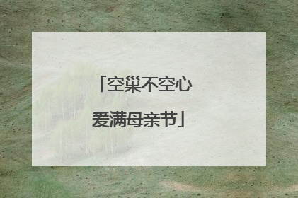 空巢不空心 爱满母亲节