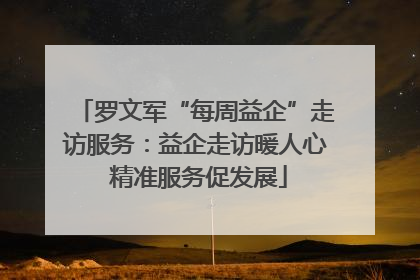 罗文军“每周益企”走访服务：益企走访暖人心 精准服务促发展