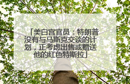 美白宫官员：特朗普没有与马斯克交谈的计划，正考虑出售或赠送他的红色特斯拉