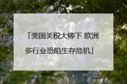 美国关税大棒下 欧洲多行业恐陷生存危机