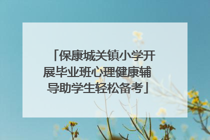 保康城关镇小学开展毕业班心理健康辅导助学生轻松备考