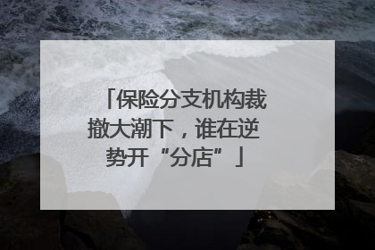保险分支机构裁撤大潮下，谁在逆势开“分店”