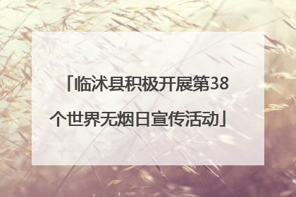 临沭县积极开展第38个世界无烟日宣传活动