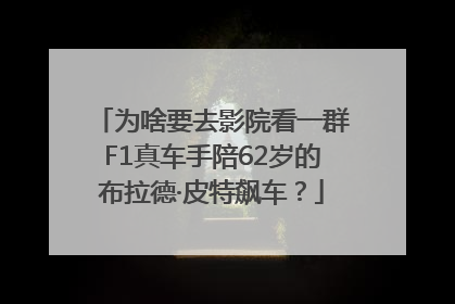 为啥要去影院看一群F1真车手陪62岁的布拉德·皮特飙车？