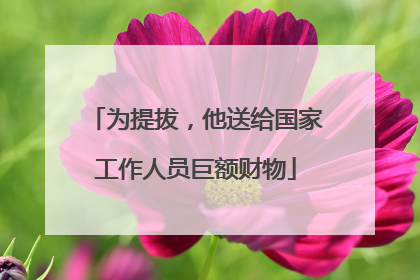 为提拔，他送给国家工作人员巨额财物