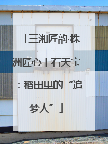 三湘匠韵·株洲匠心丨石天宝：稻田里的“追梦人”