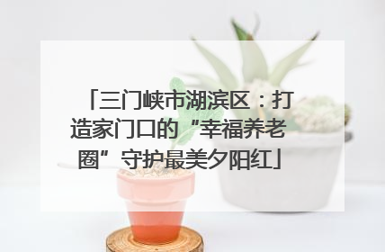 三门峡市湖滨区：打造家门口的“幸福养老圈”守护最美夕阳红