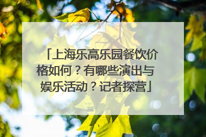 上海乐高乐园餐饮价格如何？有哪些演出与娱乐活动？记者探营