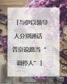 与伊以领导人分别通话 普京说愿当“调停人”