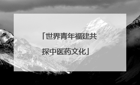 世界青年福建共探中医药文化
