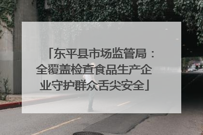 东平县市场监管局：全覆盖检查食品生产企业守护群众舌尖安全
