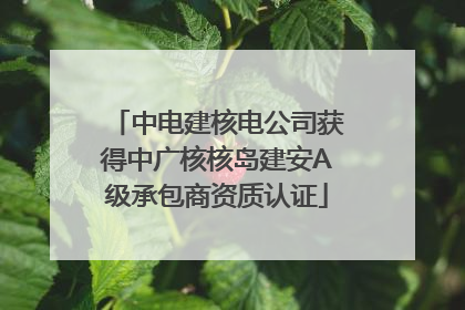 中电建核电公司获得中广核核岛建安A级承包商资质认证