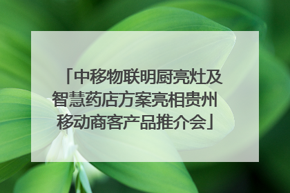 中移物联明厨亮灶及智慧药店方案亮相贵州移动商客产品推介会