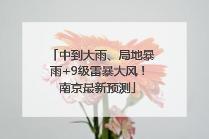 中到大雨、局地暴雨+9级雷暴大风！南京最新预测