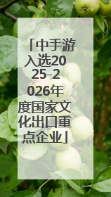 中手游入选2025-2026年度国家文化出口重点企业