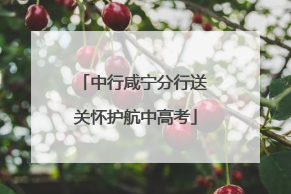 中行咸宁分行送关怀护航中高考