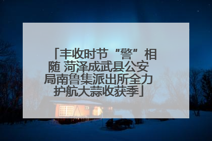 丰收时节“警”相随 菏泽成武县公安局南鲁集派出所全力护航大蒜收获季