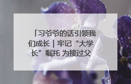 习爷爷的话引领我们成长｜牢记“大学长”嘱托 为接过父辈接力棒全力以赴