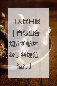 人民日报｜青岛出台规定护航村级事务规范运行