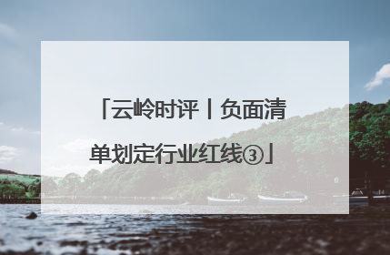 云岭时评丨负面清单划定行业红线③