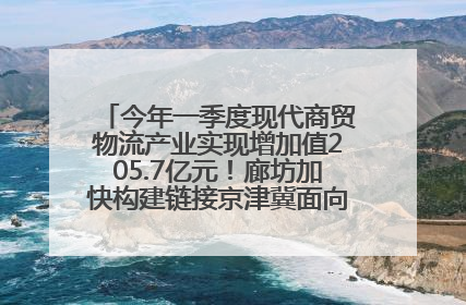 今年一季度现代商贸物流产业实现增加值205.7亿元！廊坊加快构建链接京津冀面向全世界的物流通道